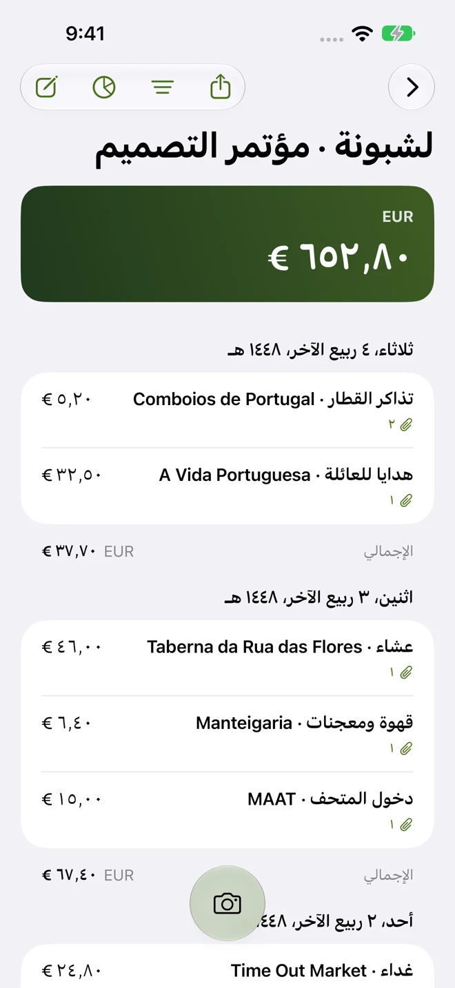 رحلة واحدة. إيصالات الجميع.