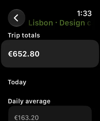 Trip Receipts — Apple Watch