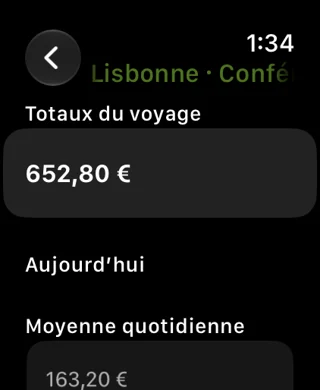 Reçus de voyage — Apple Watch