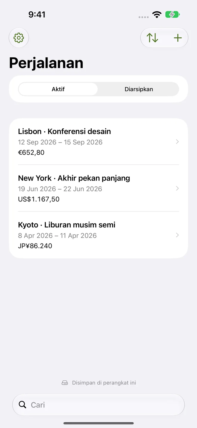 Seluruh perjalananmu.
Dalam satu tampilan.