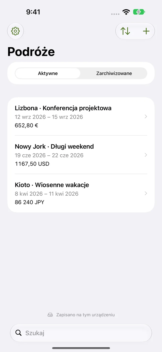 Cała podróż.
W zasięgu wzroku.
