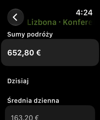 Paragony z podróży — Apple Watch