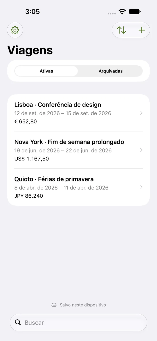 Sua viagem inteira.
À vista.